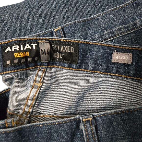 Ariat Rebar M4 Jeans Mens 44x30 Relaxed DuraStretch Boot Cut Carbine Workwear - Picture 6 of 13